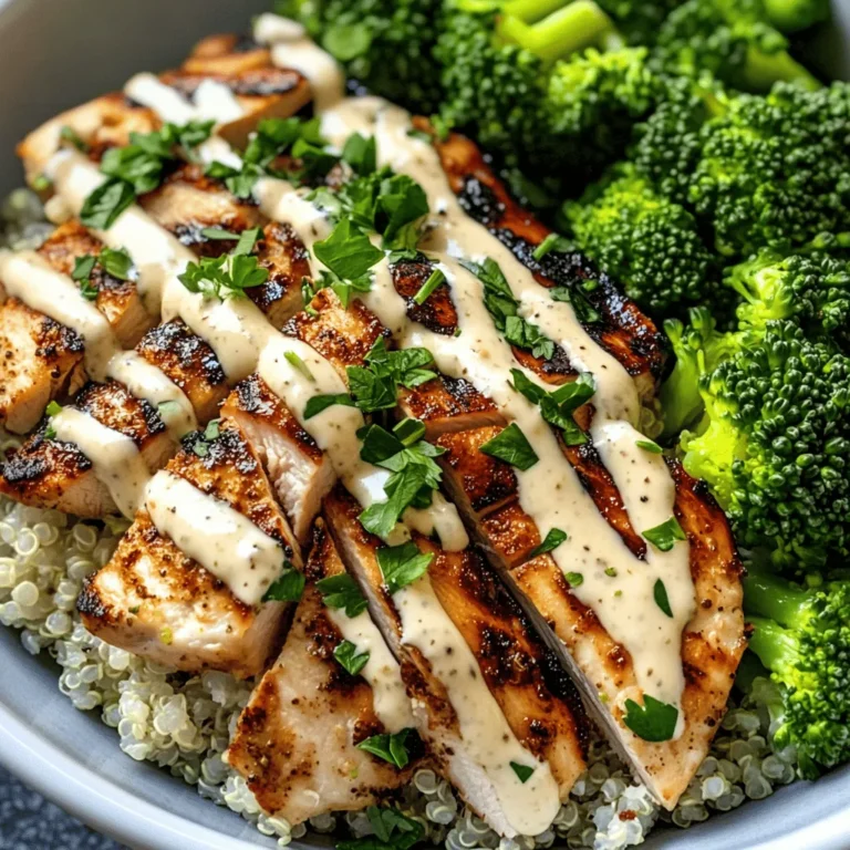 In today's fast-paced world, finding healthy meals that are both satisfying and quick to prepare can often feel like a daunting task. Enter the Grilled Chicken & Broccoli Bowls with Creamy Garlic Sauce—a culinary delight that strikes the perfect balance between convenience, nutrition, and flavor. This dish is not only visually appealing, with its vibrant colors and appetizing presentation, but it also offers a wholesome combination of lean protein, colorful vegetables, and healthy fats, making it an ideal choice for those looking to maintain a healthy lifestyle without sacrificing taste.