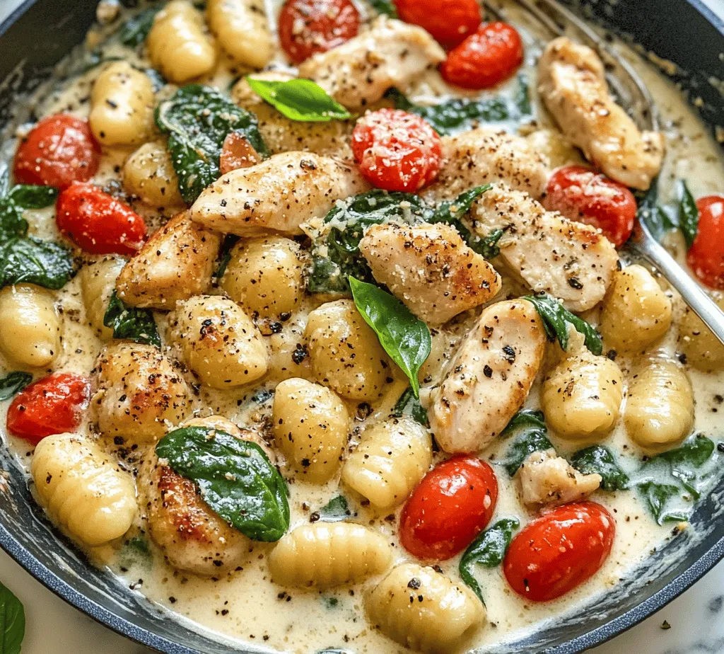 Cooking gnocchi is a simple yet crucial step in achieving a perfect Garlic Chicken Gnocchi Skillet. Begin by bringing a large pot of water to a rolling boil. It’s essential to add a generous amount of salt—about one tablespoon per quart of water—to ensure the gnocchi is properly seasoned. The salt not only enhances the flavor but also helps in achieving the right texture.