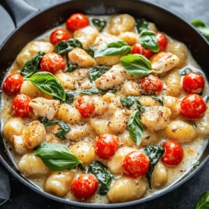 Cooking gnocchi is a simple yet crucial step in achieving a perfect Garlic Chicken Gnocchi Skillet. Begin by bringing a large pot of water to a rolling boil. It’s essential to add a generous amount of salt—about one tablespoon per quart of water—to ensure the gnocchi is properly seasoned. The salt not only enhances the flavor but also helps in achieving the right texture.