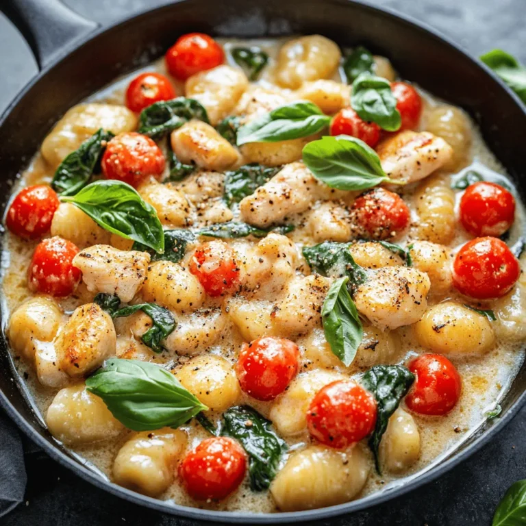 Cooking gnocchi is a simple yet crucial step in achieving a perfect Garlic Chicken Gnocchi Skillet. Begin by bringing a large pot of water to a rolling boil. It’s essential to add a generous amount of salt—about one tablespoon per quart of water—to ensure the gnocchi is properly seasoned. The salt not only enhances the flavor but also helps in achieving the right texture.