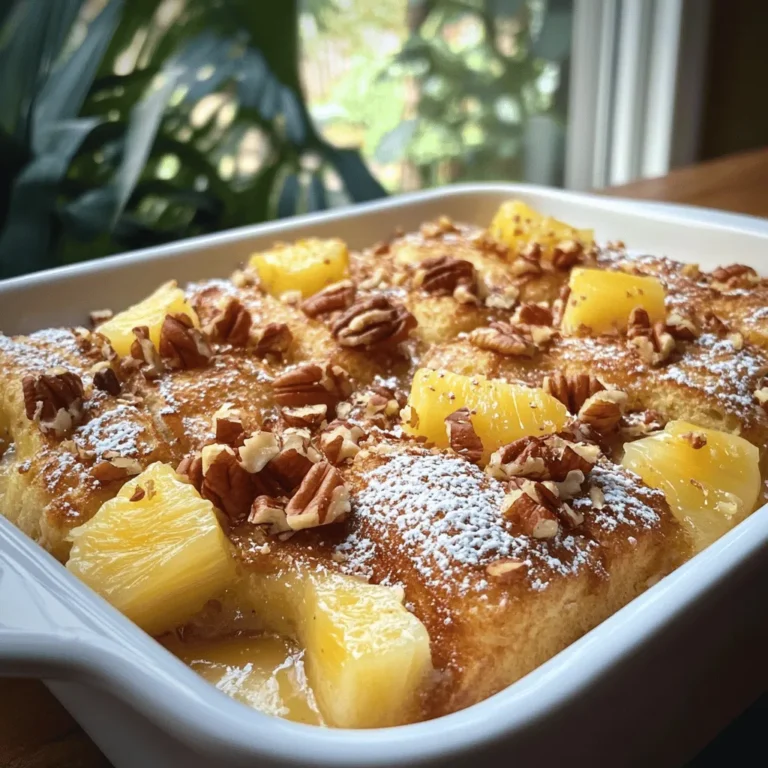 If you're looking for a delightful and mouth-watering brunch option that will impress family and friends, look no further than the Sweet Hawaiian Roll French Toast Bake. This dish beautifully marries the rich, buttery flavor of sweet Hawaiian rolls with the comforting essence of traditional French toast. The result is a sweet, custardy delight that's perfect for any occasion, whether it's a cozy family breakfast, a festive holiday gathering, or a leisurely weekend brunch.