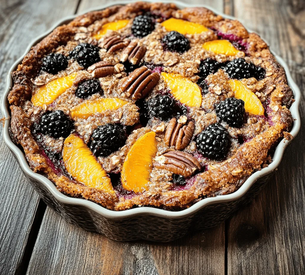 As summer wanes and the harvest season approaches, there's nothing quite as comforting as a warm slice of homemade Peach Blackberry Coffee Cake. This delightful dessert perfectly captures the essence of summer with its sweet, juicy peaches and tart blackberries nestled in a moist, tender cake. Each bite reveals a harmonious balance of flavors that is not only delicious but also evokes nostalgia for lazy afternoons spent with loved ones over coffee and cake. Whether you're looking for the ideal brunch treat or a sweet ending to a family gathering, this cake will surely impress.