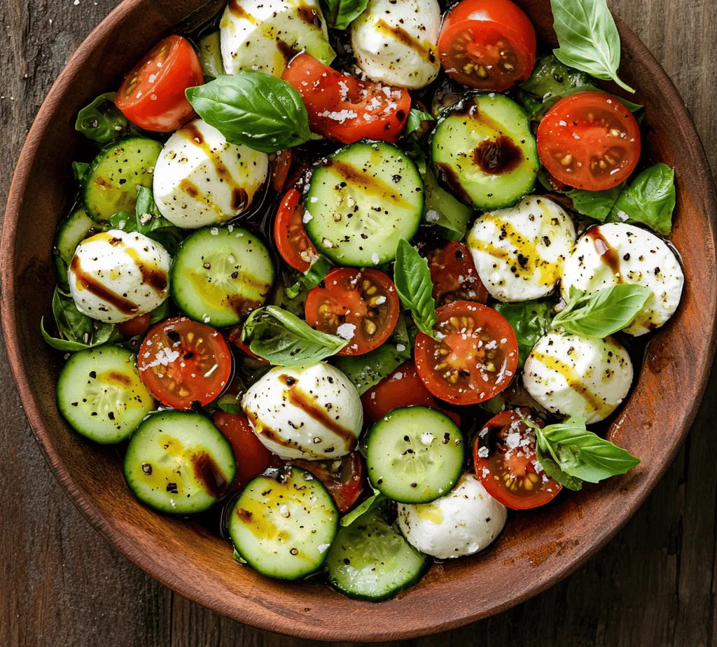 If you’re looking for a dish that perfectly embodies the essence of summer, the Refreshing Cucumber Caprese Salad is your answer. This delightful twist on the classic Caprese salad combines the crispness of cucumbers with the traditional flavors of fresh mozzarella, ripe cherry tomatoes, and fragrant basil. The result is a light, vibrant salad that not only pleases the palate but also offers a feast for the eyes.