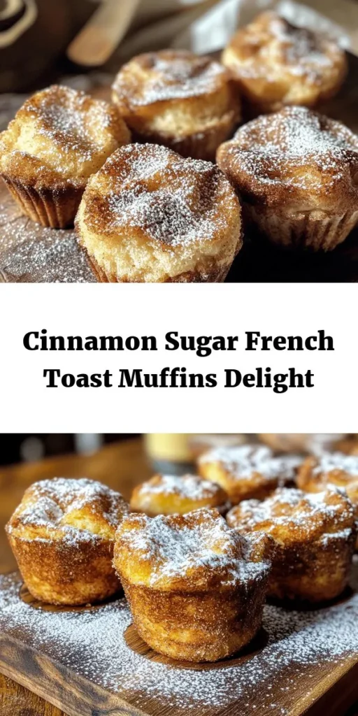 Treat yourself to delicious Cinnamon Sugar French Toast Muffins! This easy recipe combines thick bread, eggs, milk, and spices for a delightful breakfast bite. Just soak the cubed bread in a creamy mixture, drizzle with a cinnamon-sugar butter topping, and bake until golden. Perfect for brunch or a cozy morning at home. Serve warm with a dusting of powdered sugar for that extra sweetness. Get ready to indulge in scrumptious flavors!