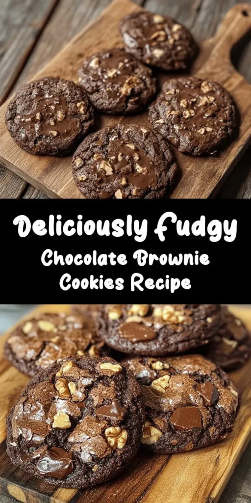 Indulge in these fudgy chocolate brownie cookies that combine the best of brownies and cookies in one delicious treat! With a rich blend of granulated and brown sugar, creamy melted butter, and a generous amount of chocolate chips, these cookies are irresistible. Perfect for a quick treat or a dessert to impress. Ready in just 30 minutes, they are soft, chewy, and bursting with flavor. Bake a batch and share the joy!