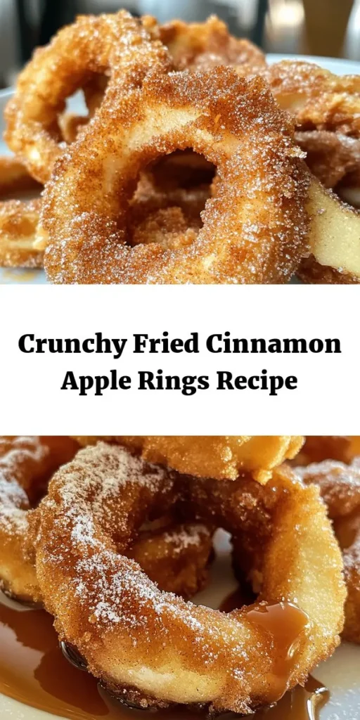 Indulge in a sweet treat with these Fried Cinnamon Apple Rings! Perfectly crispy and coated in a delicious cinnamon-sugar blend, they make a fantastic snack or dessert. Easy to make, simply core and slice apples, whip up a quick batter, and fry to golden perfection. Serve them warm with vanilla ice cream or a drizzle of caramel for an extra special touch. Gather your ingredients and get ready to impress family and friends with this delightful recipe!