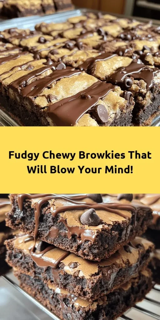 Indulge in the ultimate dessert experience with these Best Fudgy Chewy Browkies! This decadent recipe combines rich brownie and gooey cookie layers for a heavenly treat. Made with simple ingredients like butter, sugar, and chocolate chips, they’re easy to whip up and perfect for satisfying your sweet tooth. Serve them warm or store for later. Your friends and family will be asking for seconds! Try these irresistible browkies today! 🍫🍪